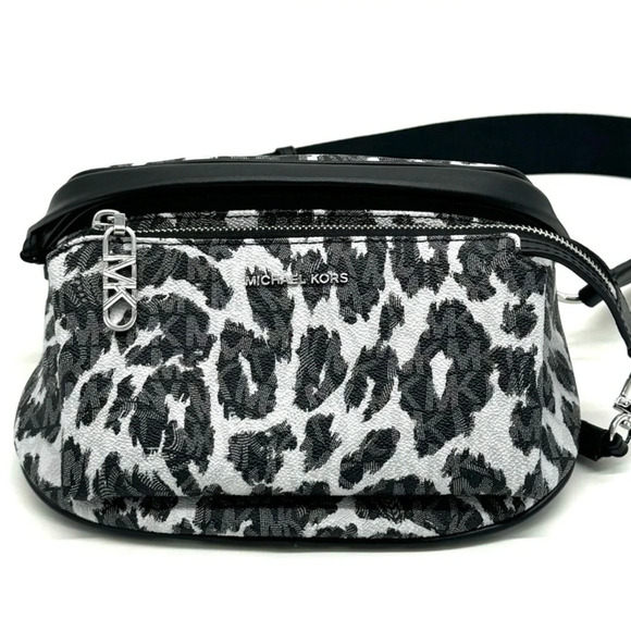 Michael Kors Medium Slater Sling Pack Chain Messenger Crossbody Bag Black Multi - Picture 3 of 11